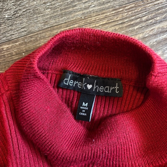 Derek Heart Red Ribbed Cut Out Bodycon Dress - Picture 3 of 3